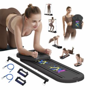 Pilates Board Pilates Reformer Set, Multifunctional Pilates Board for Home Workout, Foldable Abs Core Trainer Board,Pilates Board for Women, Men & Beginners for Full-Body Workouts Black pilates board product image