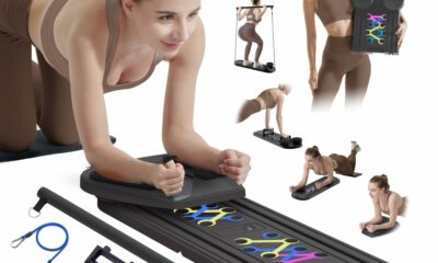 Pilates Board Pilates Reformer Set, Multifunctional Pilates Board for Home Workout, Foldable Abs Core Trainer Board,Pilates Board for Women, Men & Beginners for Full-Body Workouts Black pilates board product image