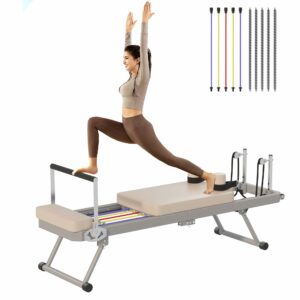 soges Foldable Pilates Reformer Machine with Springs & Cords