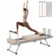soges Foldable Pilates Reformer Machine for Home Gym, Pilates Workout Equipment for Beginner, Cardio Fitness High Strength Rebounder Dark Beige - With Springs & Cords product image