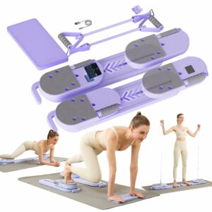 Pilates Reformer- Foldable Pilates Board, Pilates Machine with Resistance Band, Full Body Workout Set for Women at Home, Core Strengthener, Ab &Push-Up, Glute & Leg Toning, LED Timer & Calorie Display product image