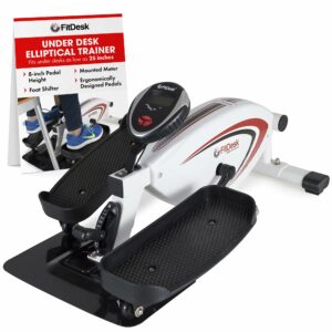 FitDesk Under Desk Bike Exercise Machine, Compact Magnetic Pedal Exerciser, Mini Elliptical, Quiet Seated Cardio Trainer for Home Office Workouts, Adjustable Resistance Bike for Desk Fitness UnderDesk Elliptical Trainer product image