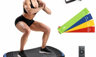 Vibration Plate Exercise Machine for Lymphatic Drainage, Vibration Machine for Full-Body Weight Loss Shaping, Vibrate Fitness Platform 400 Lbs & 200 Adjustable Speeds for Women Men Home Black product image