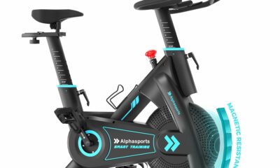Exercise Bike, Adjustable Magnetic Stationary Bike for Home, Indoor Cycling Bike with Low Noise, Heart Rate Handle and LCD Monitor, Cycle Bike with 400lbs Weight Capacity product image