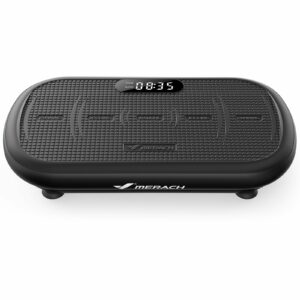 MERACH Vibration Plate Exercise Machine, Vibration Plate 440 Lbs Capacity, Bluetooth and Silicone Pedal, Stimulate Deep Fat, Vibration Plate for Lymphatic Drainage, Vibrating for Weight Loss Black product image