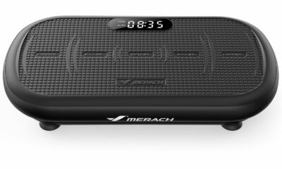MERACH Vibration Plate Exercise Machine, Vibration Plate 440 Lbs Capacity, Bluetooth and Silicone Pedal, Stimulate Deep Fat, Vibration Plate for Lymphatic Drainage, Vibrating for Weight Loss Black product image