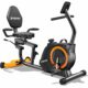 Recumbent Exercise Bike for Home Use, Quiet Recumbent Stationary Bikes for Adults & Seniors, 16-Level Resistance, Adjustable Seat, Supports 400LB, Pulse Sensors & LCD Display Orange-Black product image