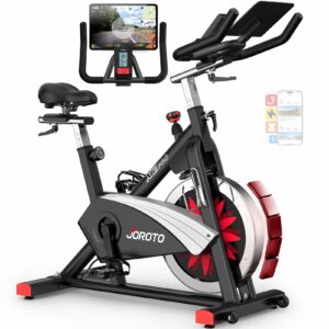 JOROTO Magnetic Exercise Bike, Professional Indoor Cycling Bike, Spinning Bike with Bluetooth and Self-Developed App, 350lbs Weight Capacity & 40 lbs Dual Flywheel, Workout Equipment for Home Gym X2PRO(with Bluetooth) product image