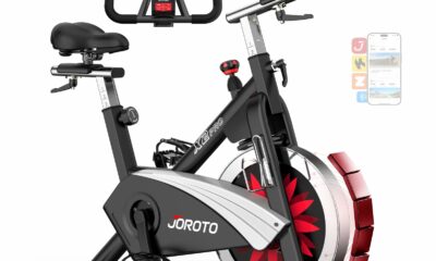 JOROTO Magnetic Exercise Bike, Professional Indoor Cycling Bike, Spinning Bike with Bluetooth and Self-Developed App, 350lbs Weight Capacity & 40 lbs Dual Flywheel, Workout Equipment for Home Gym X2PRO(with Bluetooth) product image