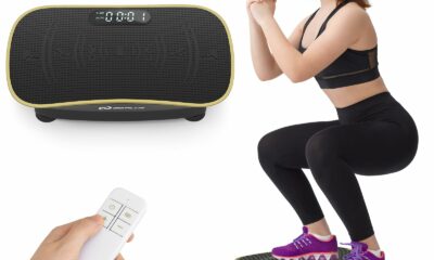 Goplus Vibration Plate Exercise Machine, Vibrating Platform for Lymphatic Drainage w/Remote, LED Display, Home Workout Full Body Shake Board for Weight Loss 20.3''x11.3'' Black product image