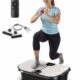 FEIERDUN Vibration Plate Exercise Machine, 400 LBS Capacity Vibration Plate for Lymphatic Drainage, Max Space for Whole-Body Workout & Relaxation at Home Black product image