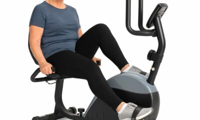 Vive Recumbent Exercise Bike - Stationary Recumbent Exercise Cycle Device for Seniors, Adults, Men and Women - Indoor Fitness Equipment - at Home Cycling, Adjustable Resistances, Digital Display Black w/ Silver product image
