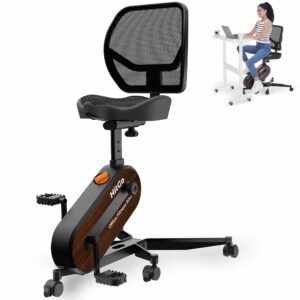 Office Exercise Bike Desk Chair,330 lbs Heavy Duty Under Desk Bike with 9-Level Height Adjustable Seat 24.4"-33.8",8-Level Resistance & Rolling Wheels,Quiet Fitness Chair for Home Office Black product image