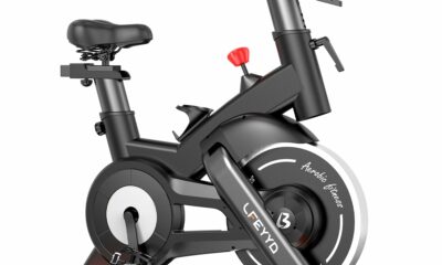 Exercise Indoor Cycling Bike - Magnetic Resistance Spin Bike with Heart Rate Monitor & Adjustable Features - Perfect for Home Workouts & Cardio Training orange product image
