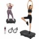 Whole Body Vibration Plate Exercise Machine – Power Vibrating Plate for Lymphatic Drainage Weight Loss, Shake Plate Exercise Platform with Touch Screen & Resistance Bands, Equipment for Women Men THMN0078-BLACK product image
