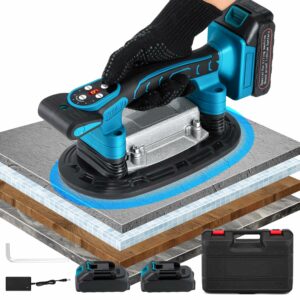 Tile Vibration Tool 250mm Suction Cup 882lbs/400kg Adsorption Handheld Tile Installation Leveling Machine Tile Vibrator Tool for Tiling Leveling Laying Max.28000r/Min 9 Speeds product image