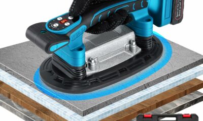 Tile Vibration Tool 250mm Suction Cup 882lbs/400kg Adsorption Handheld Tile Installation Leveling Machine Tile Vibrator Tool for Tiling Leveling Laying Max.28000r/Min 9 Speeds product image