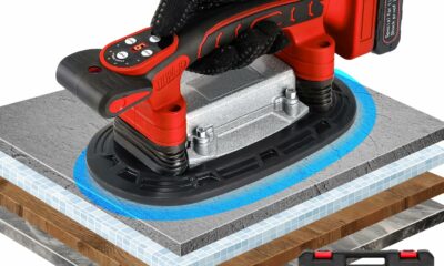 Antstone Tile Vibration Tool 250mm Suction Cup 882lbs/400kg Adsorption Handheld Tile Installation Leveling Machine Tile Vibrator Tool for Tiling Leveling Laying Max.28000r/Min 9 Speeds (Red) product image