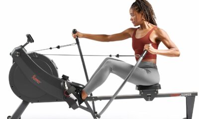 Sunny Health & Fitness Compact Full-Motion Rowing Machine w/Adjustable Resistance, Low-Impact Full-Body Workout Rower w/Long Slide Rail, Space-Saving Design, Optional Free SunnyFit App Connection Premium Magnetic Rower product image