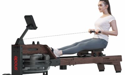 SNODE Rowing Machine for Home Use, Sturdy Rower Machine with 350lb Weight Capacity, LCD Monitor, Ergonomic Seat, Dual Rail WR88- Water Rowing product image