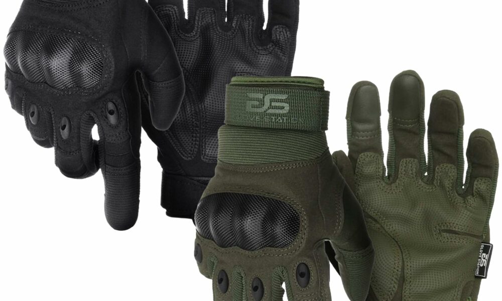 Glove Station Tactical Gloves for Men – Touchscreen Utility Gear with Hard Knuckle Protection Used in Motorcycle, Airsoft, Combat, Police, Shooting & Outdoor Work Black & Green XX-Large XX-Large Black & Green product image