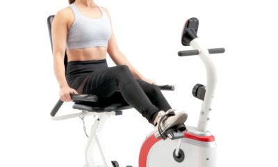 Marcy Recumbent Exercise Bike with Magnetic Resistance and Pulse Sensor NS-908R White 30.50 x 11.50 x 21.50 inches product image