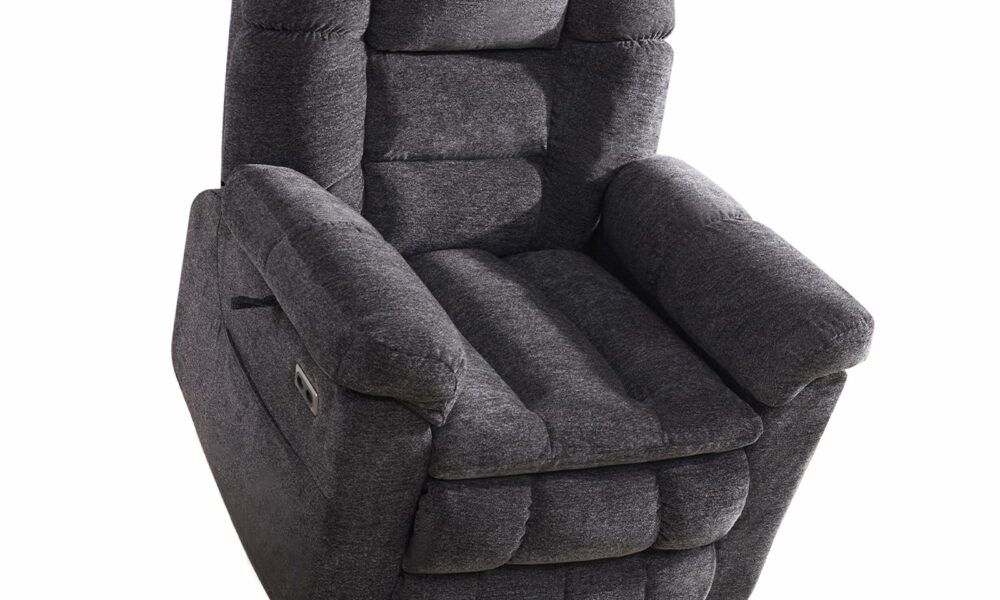 Triple Motor Power Lift Recliner Chair with Massage and Dual Heat for Elderly People, Zero Gravity Lay Flat Recliner Infinite Position, USB Ports（Grey） Grey ADJUSTABLE HEADREST product image