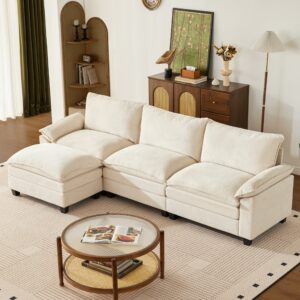 SUAWY 110.3-Inch Modular Sectional Sofa with Ottoman