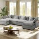 149.2" Modular Sectional Sofa,U Shaped Couch for Living Room,Modern Deep Seat Sofa 3 Seater Chenille Fabric Comfy Cloud Couches with Throw Pillows & Movable Ottoman 4 Seats & 2 Ottomans Grey product image