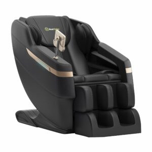 Real Relax 2025 Full Body Massage Chair, Zero Gravity Shiatsu Massage Chair Recliner, Foot Massage, Bluetooth, Large Control Screen (Black and Gold) product image