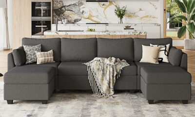 114.17" Modular Sectional Sofa, 6 Seat Modular Couch with Storage, Memory Foam, Convertible Sectional Couches for Living Room, U Shaped Comfy Modular Sofa with Chaise, Dark Grey Darkgray 6 Seat product image