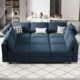 Belffin Modular Sectional Sofa with Ottomans Velvet Reversible Sleeper Sectional Sofa with Chaise Modular Sleeper Sofa Bed with Storage Seat Blue Blue Sleeper Sofa-3 product image