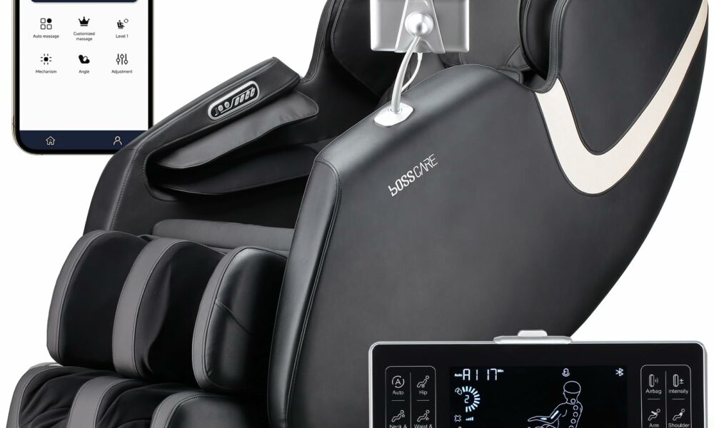 2026 Massage Chair Full Body, AI APP Control Shiatsu Zero Gravity Massage Chair with Foot Roller, Back Calf Heated, Bluetooth Speaker, Relaxing Massaging Recliner for Friend Family product image