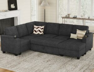 Belffin Modular Sectional Sleeper Sofa with Storage Chaise
