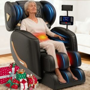 Upgraded Massage Chair Full Body, Zero Gravity Recliner with Heat, 10 Fix Points, Bluetooth, Touch Screen, Footrest, Shiatsu Massage Chair Full Body for Parents, Seniors & Easy Assembly Black product image