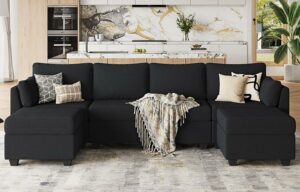 Huatean Home 114.17" Modular Sectional Sofa with Storage
