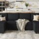 114.17" Modular Sectional Sofa, 6 Seat Sectional Couches with Storage, Memory Foam, Convertible Modular Couch for Living Room, U Shaped Comfy Modular Sofa with Chaise, Black Black 6 Seat product image