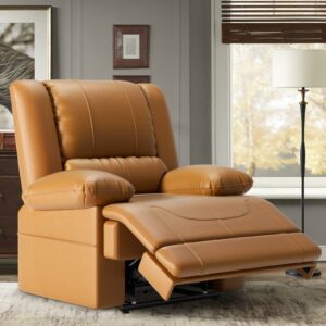 Large Dual Motor Power Lift Recliner Chair with Massage and Heat for Elderly People, Infinite Position,USB Ports and Remote Control,Breathable Leather (Yellow) product image