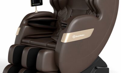 Real Relax 2025 Full Body Massage Chair of Dual-core S Track,Shiatsu Massage Recliner of Zero Gravity with APP and LCD Control,Bluetooth,Home or Office Use,Brown product image