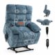 Oversized Power Lift Recliner Chair for Elderly, Dual Motor Lay Flat Recliner Big Chair with Massage and Heating, Chenille Electric Recliner Chairs for Living Room, Medium-Firm, Blue product image