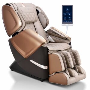 MYNTA 2025 4D Massage Chair for Full Body, 4D+2D Dual Mechanism with Waist & Shawl Heating, Zero Gravity Recliner Foot & Calf Massage, Extended SL-Track, Music Sync with Hi-Fi Bluetooth Speaker Brown product image