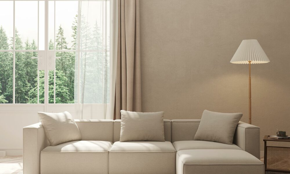 Acanva Luxury Modular Sectional Living Room Sofa Set, Modern Minimalist Style Couch with Ottoman and Chaise, L-Shape, Linen-Like Cream L-Shape Linen-like Cream product image