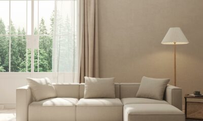 Acanva Luxury Modular Sectional Living Room Sofa Set, Modern Minimalist Style Couch with Ottoman and Chaise, L-Shape, Linen-Like Cream L-Shape Linen-like Cream product image