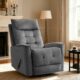 Swivel Rocker Recliner Chair, Rocking Chair, Small Swivel Recliner for Small Spaces, Living Room, RV(Dark Grey) product image