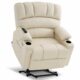 MCombo Power Lift Recliner Chair for Elderly, Lift Chair with Heat and Massage, Extra Wide Lift Recliner for Big People, Faux Leather R7096 (Medium-Wide, Cream White) Medium-Wide Cream White product image