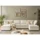 HULALA HOME 127'' Modular Sectional Sofa, Oversized U Shaped Couch with Storage Ottoman, Comfy Chenille Sofa with Deep Seat, 6 Seat Convertible Couches for Living Room, Beige Beige U Shaped Sofa product image