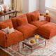 ELUCHANG Oversized 113" Modular Sectional Sofa, Comfy Cloud Couch, L Shaped Deep Seat Sofa Couches for Living Room, 4-Seater Modern Sofa with Movable Ottoman, DIY Combination - Chenille Terracotta L Shaped(3+1) Terracotta product image
