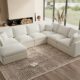 Oversized Cloud Couches for Living Room, Convertible Sectional Couch with Ottoman, 7 Seater Large Modular Sectional Sofa, Warm White Warm White 7 Seater product image