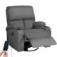 LEVELEVE Rocking Recliner Chair, Massage Rocker Recliner Chair with Vibration Massage and Heat, USB and Type-C Ports,360° Swivel Faux Leather Chairs, Living Room, Bedroom, Nursery, RV, Dark Grey Dark Grey-usb product image