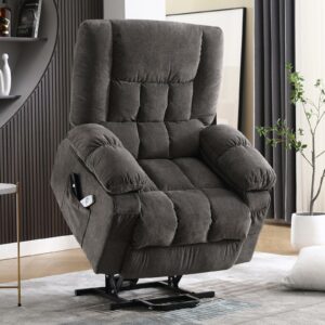 BOSMILLER Power Lift Recliner Chair Recliners for Elderly with Heat and Massage Recliner Chair for Living Room with Infinite Position and Side Pocket,USB Charge Port Grey product image